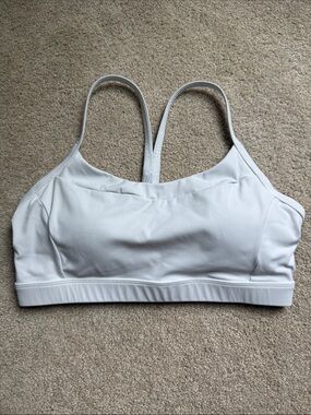 Running Girl White Sports Bra with molded cups